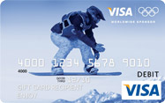 Visa Olympic Gift Card Snowboarder